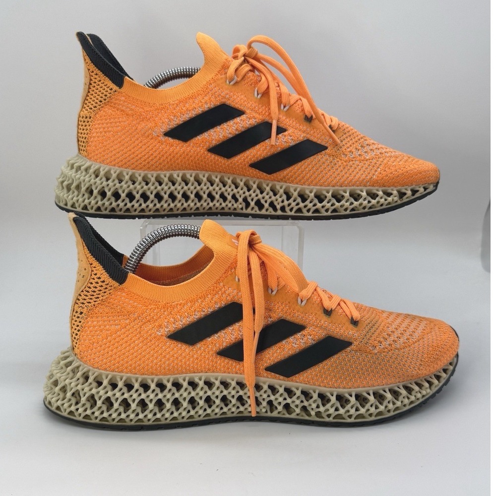 adidas 4DFWD Mens Size 10Orange/Black Low Top Lace-Up Athletic Sneakers Rubber